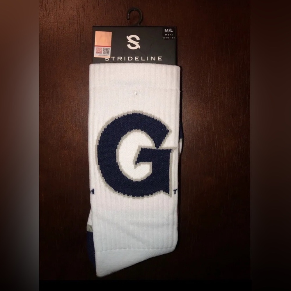 GEORGETOWN UNIVERSITY STRIDELINE CREW SOCKS NWT MEN’S SHOE SIZE 8-12